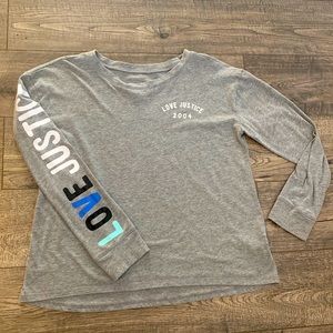 Justice girls long sleeve tee. Size 14/16